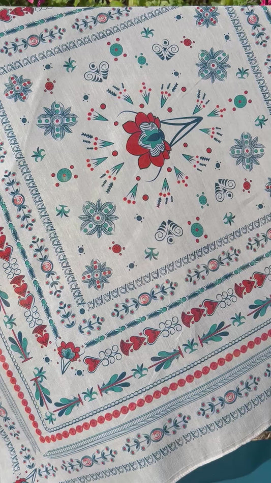 FOULARD FEILHAÑS – COTON ET SOIE – 65 × 65 CM