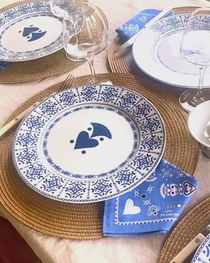 ASSIETTE KALON - porcelaine motif broderies bretonnes