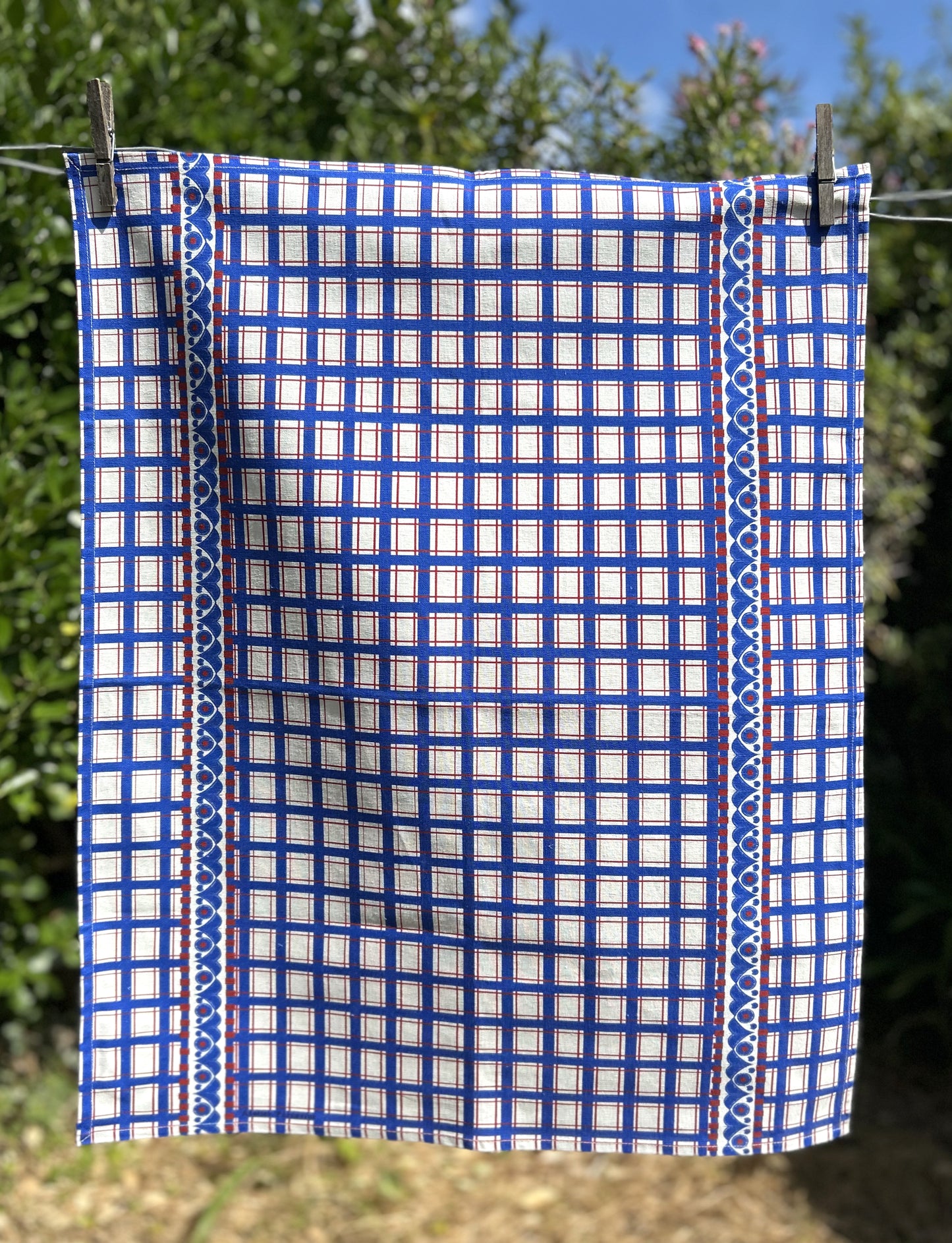 TORCHON LIN COTON SAINT-POL-DE-LÉON / BLEU ROI