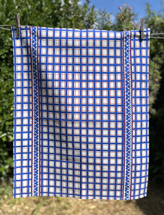 TORCHON LIN COTON SAINT-POL-DE-LÉON / BLEU ROI