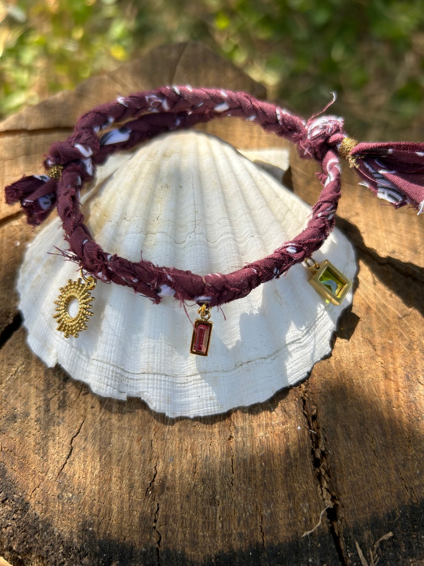 BRACELET GIPSY BANDANA BRETON PRUNE N°1